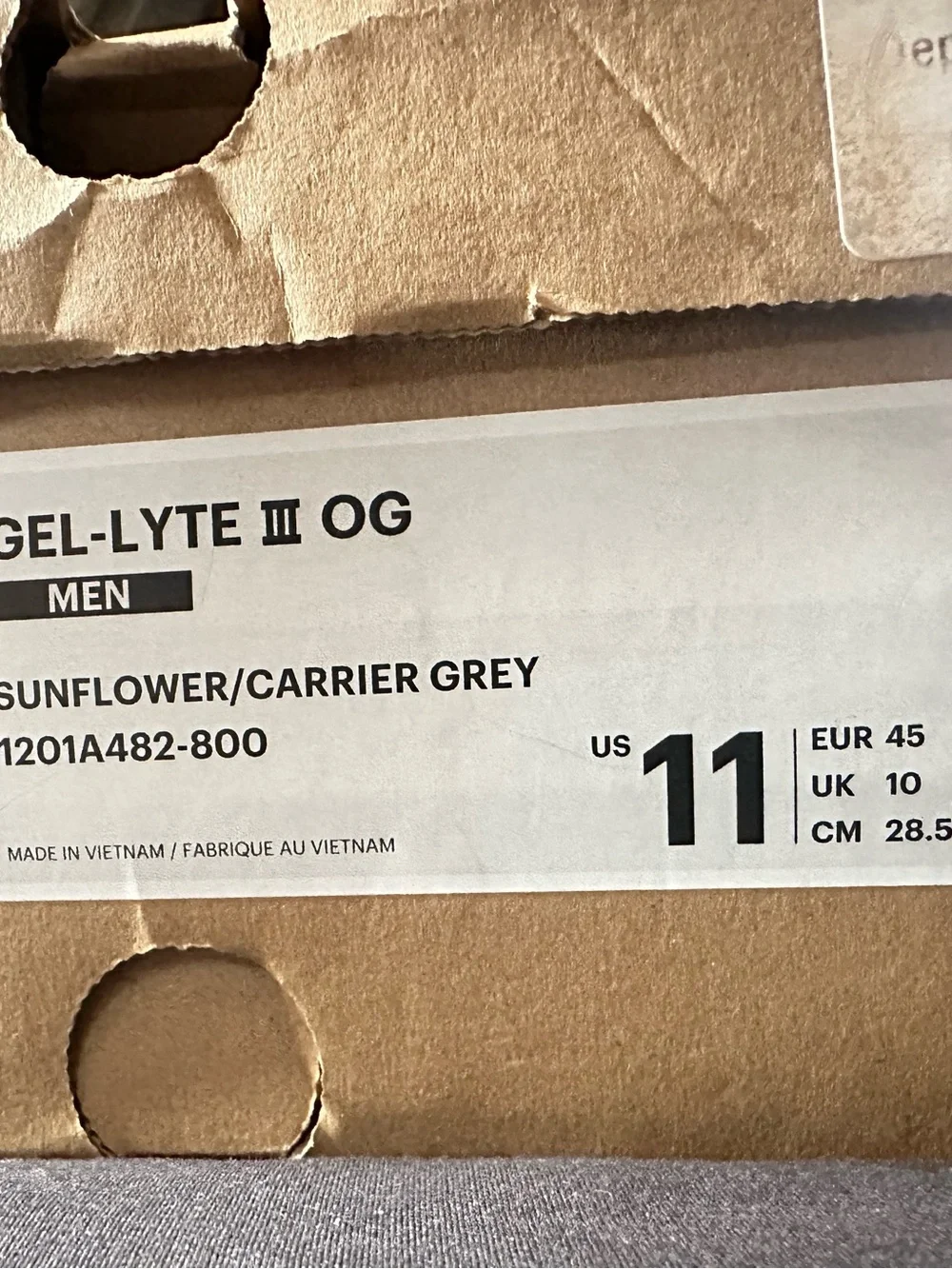 Asics (Extremely Rare) Gel-Lyte III OG Sunflower / Carrier Grey Runner Sneakers